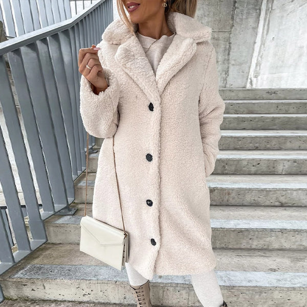 Faux Wool Blends Women Warm Coat