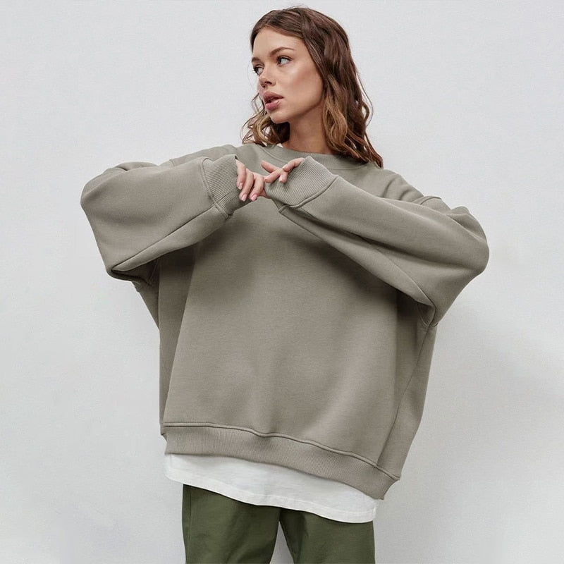 Fashion Solid Y2K Oversize Sweatshirt