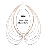 Layered Rhinestone  Belly Body Chain