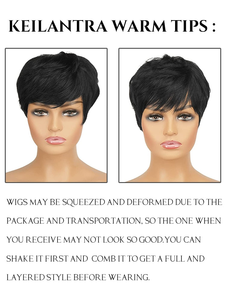 Short Pixie Cut Wig Human Hair