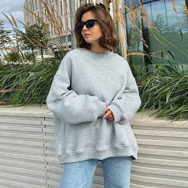 Fashion Solid Y2K Oversize Sweatshirt