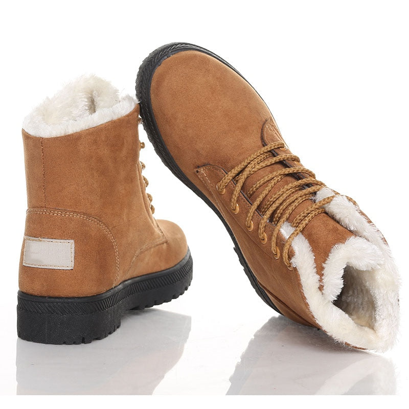 Fur Low Heels Snow Boots