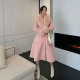 Winter Woolen Coats Fur Collar Scarf