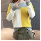 Patchwork Knitted Warm Sweater