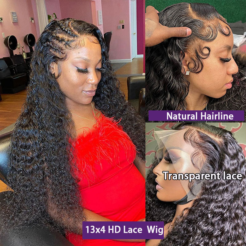  Lace Front Human Hair Deep Wave Frontal Wig 