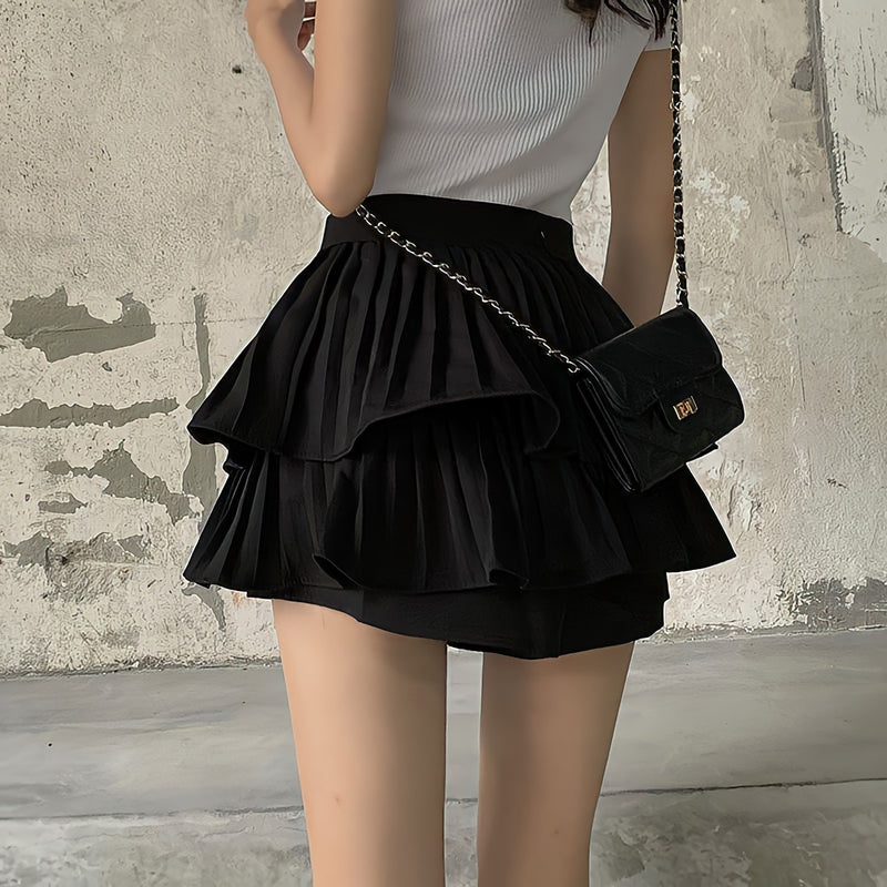 Double Layer Ruffles Streetwear Skirt