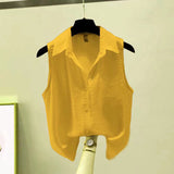 Sleeveless Chiffon Crepe Blouse