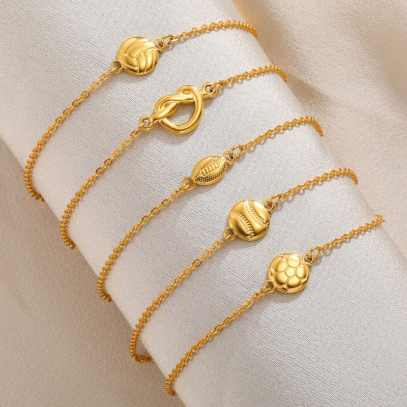 Gold Color Simple Knot Anklets