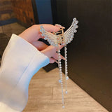 Female Butterfly Pearl Tassel Hair Claw