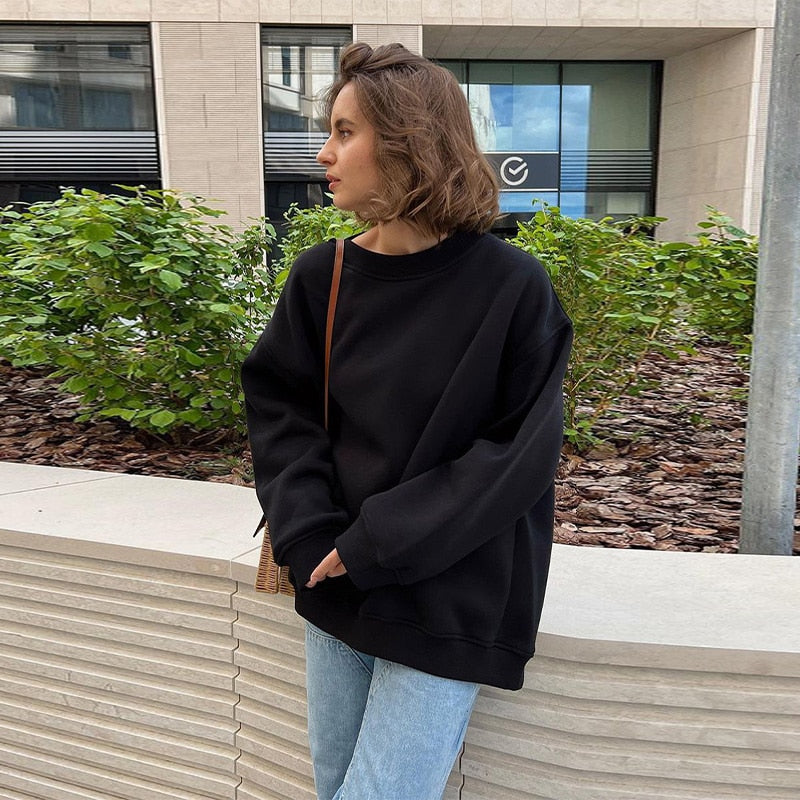 Fashion Solid Y2K Oversize Sweatshirt