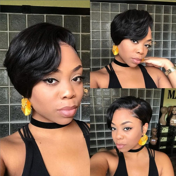 Pixie Cut Wig Lace Frontal Straight