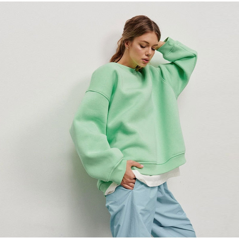 Fashion Solid Y2K Oversize Sweatshirt