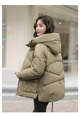 Loose Hooded Cotton Coat