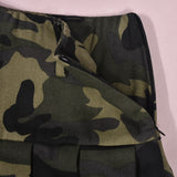 Camouflage Olive Green Mini Skirts