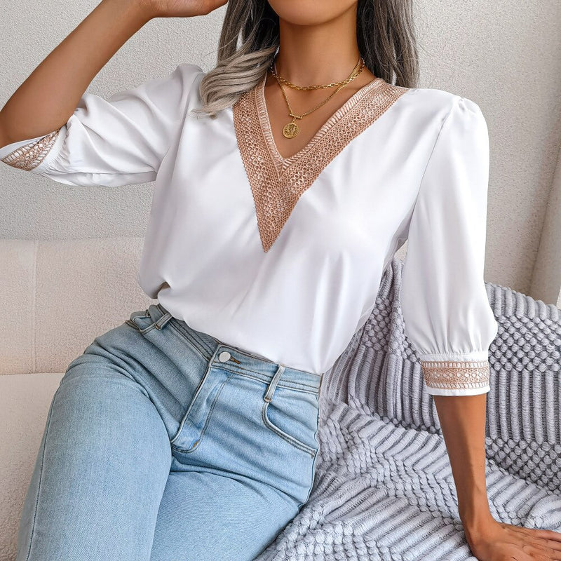 Half Sleeve Chiffon Shirt Blouse