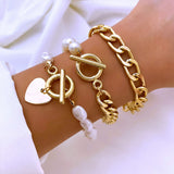 Gold Silver Color Bracelets Set