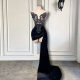 Gowns Black Velvet Short Dresses