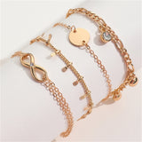 Gold Color Bracelet Set of Four Stainless Steel