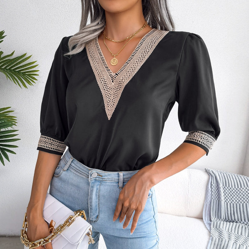 Half Sleeve Chiffon Shirt Blouse