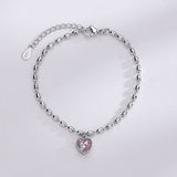 Love Heart Hollow Round Beads Bracelet