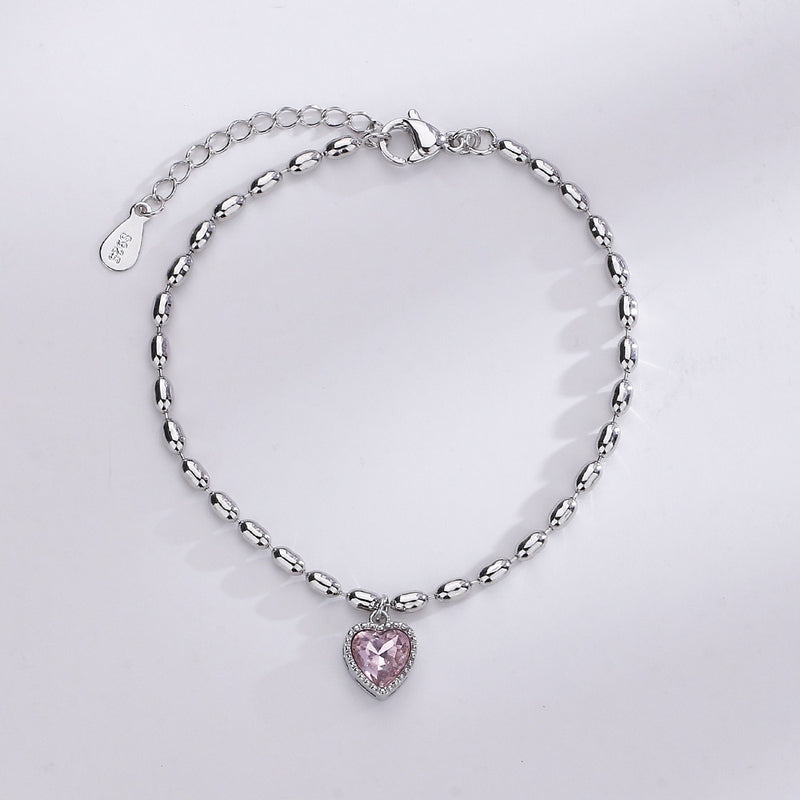 Love Heart Hollow Round Beads Bracelet