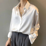 Silk Office Ladies Elegant Shirt Blouse