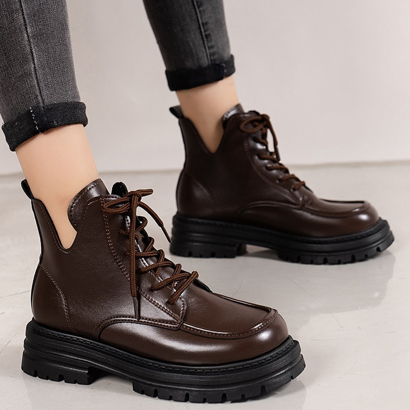 New Fashion Women‘s Ankle Solid Color Boots