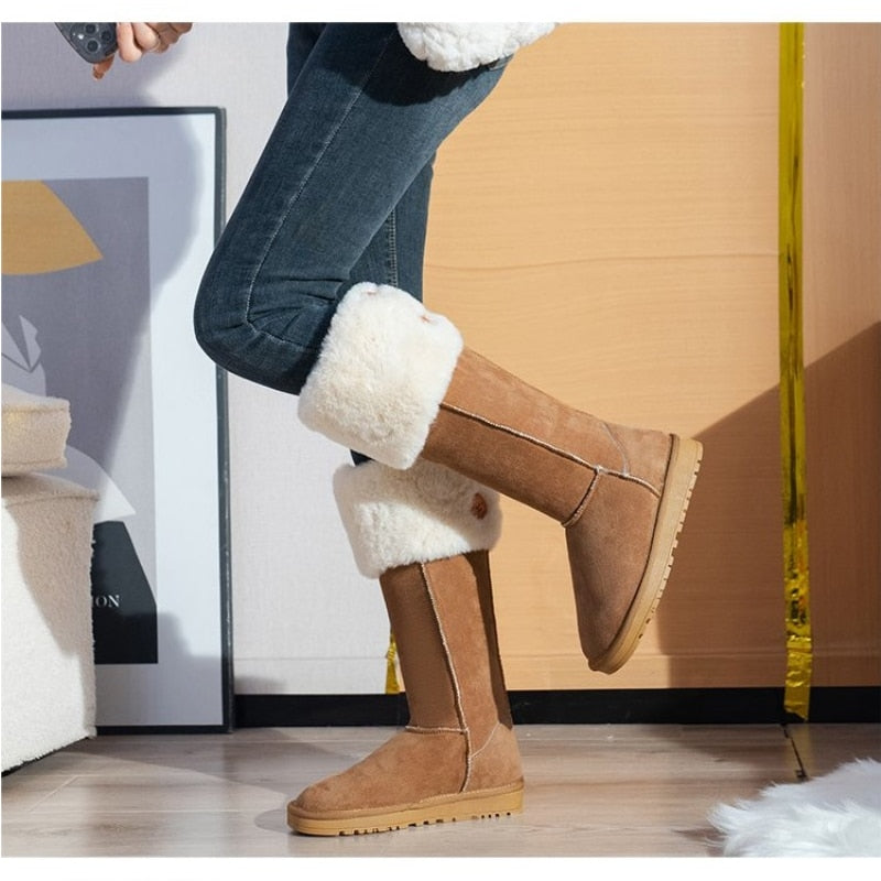 Flock Winter Plush Ladies Boots Fashion