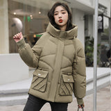 Loose Hooded Cotton Coat