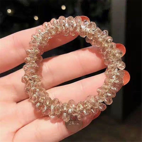 Women Crystal Pearls Hair Rope