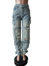 Worn Out Cargo Jeans Women