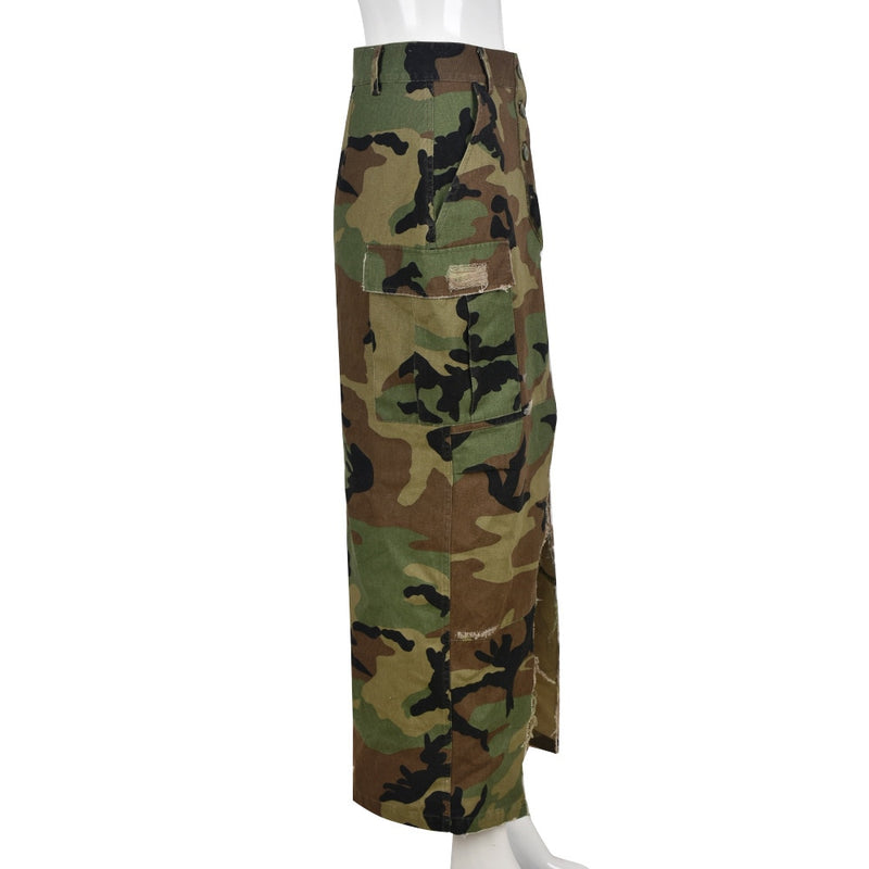 Casual Maxi Women Cargo Skirts