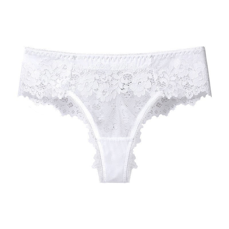 Sexy Black Lace Panties Women Low-waist Underwear