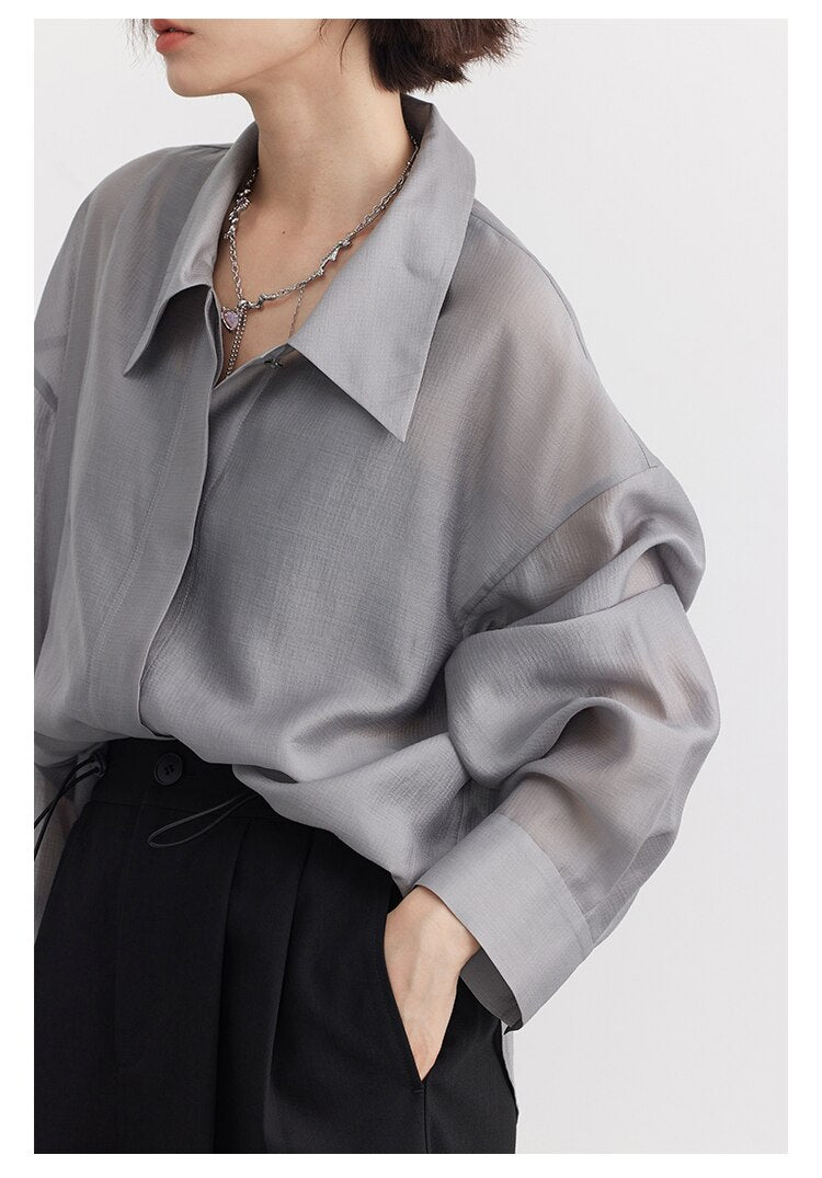 Loose Slightly Transparent Cool Blouses