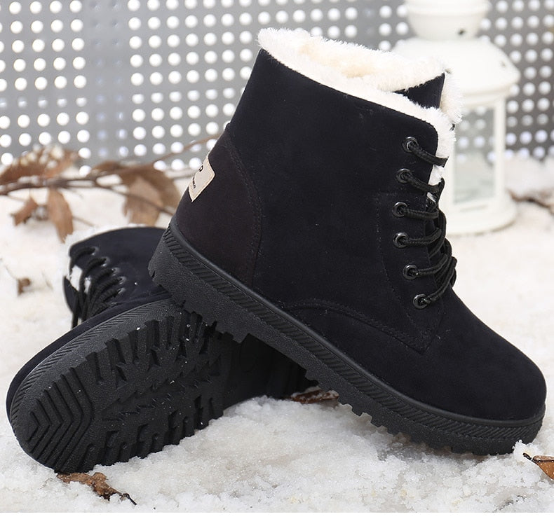 Fur Low Heels Snow Boots