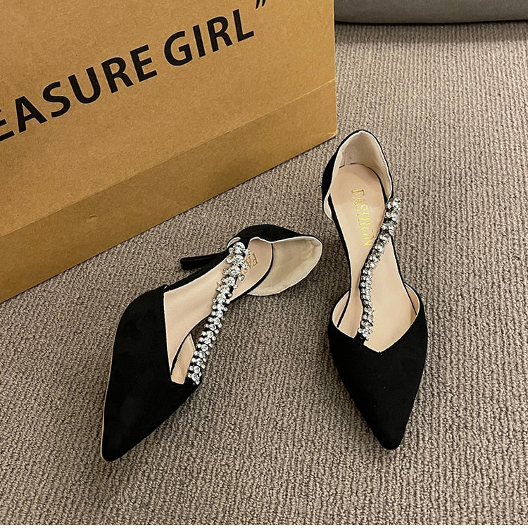 Crystal Embellished High Heels Shoes