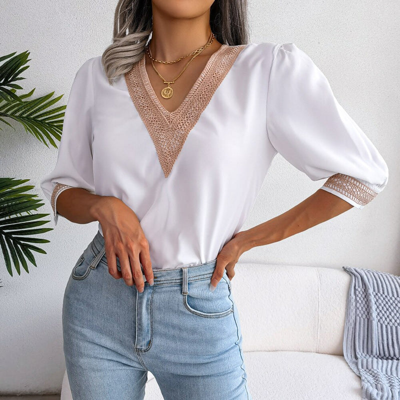 Half Sleeve Chiffon Shirt Blouse