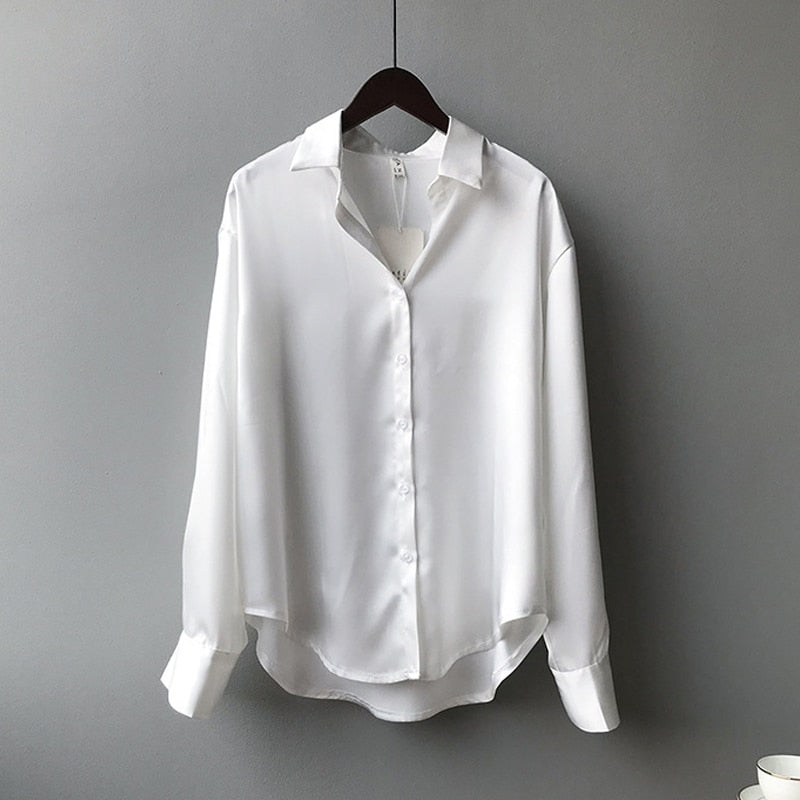 Silk Office Ladies Elegant Shirt Blouse