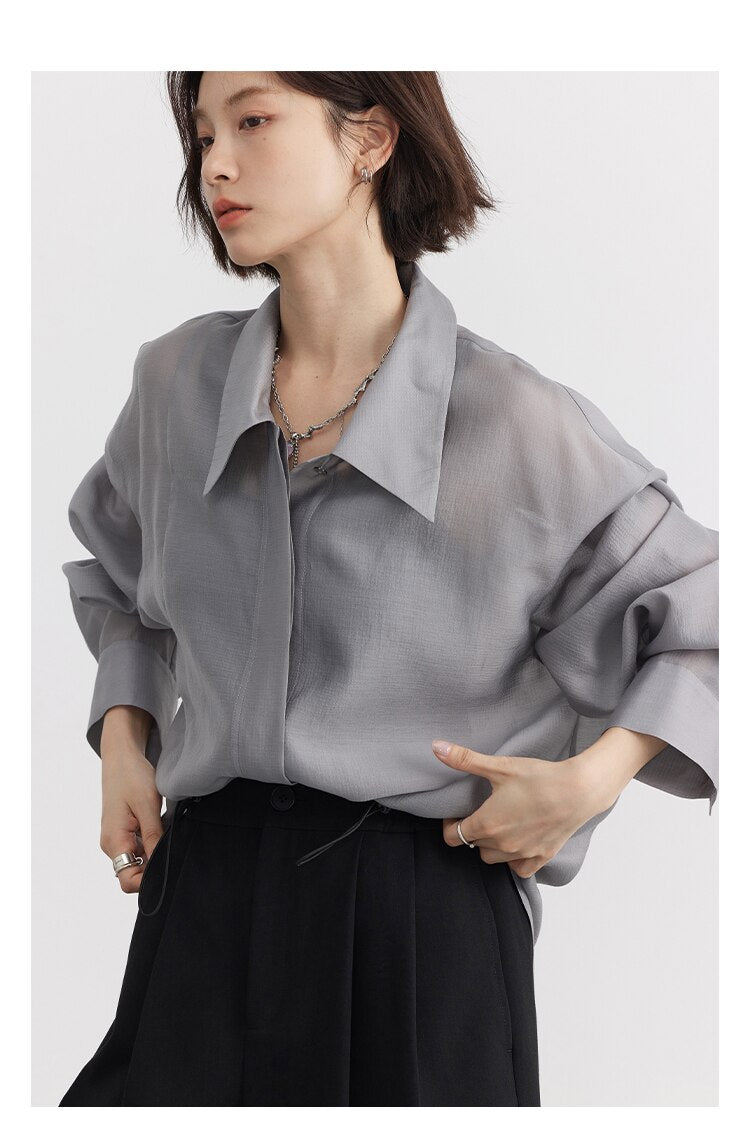 Loose Slightly Transparent Cool Blouses