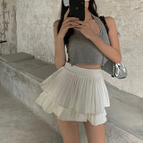 Double Layer Ruffles Streetwear Skirt