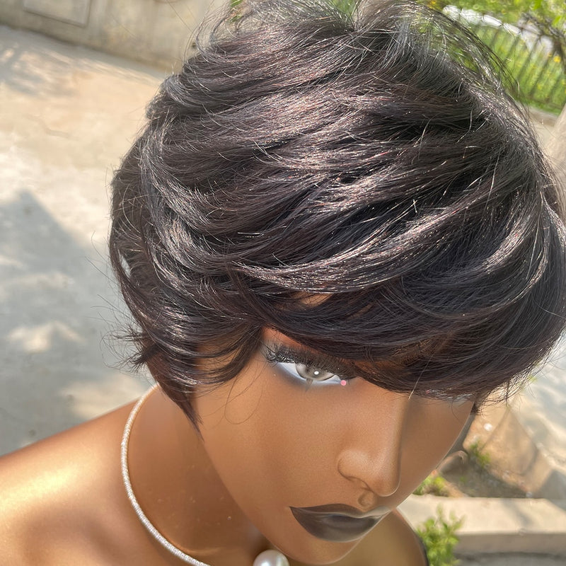 Short Pixie Cut Wig Human Hair