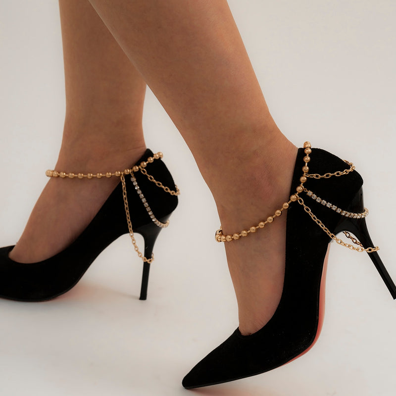 Multilayer Chain High Heel Foot Ankle