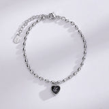 Love Heart Hollow Round Beads Bracelet