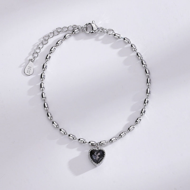 Love Heart Hollow Round Beads Bracelet