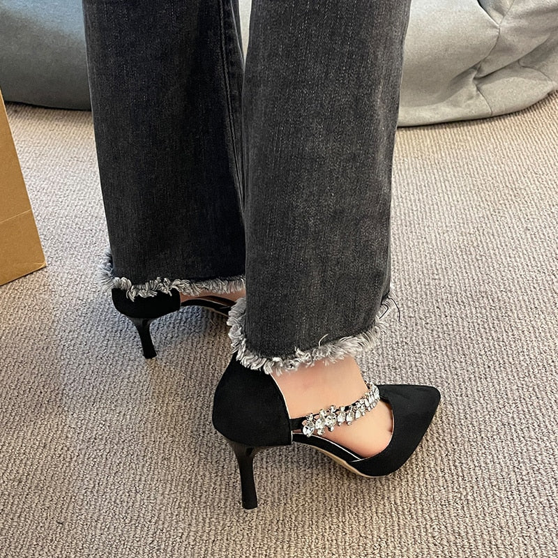 Crystal Embellished High Heels Shoes