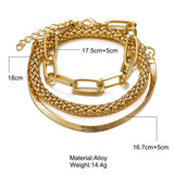 Gold Silver Color Bracelets Set