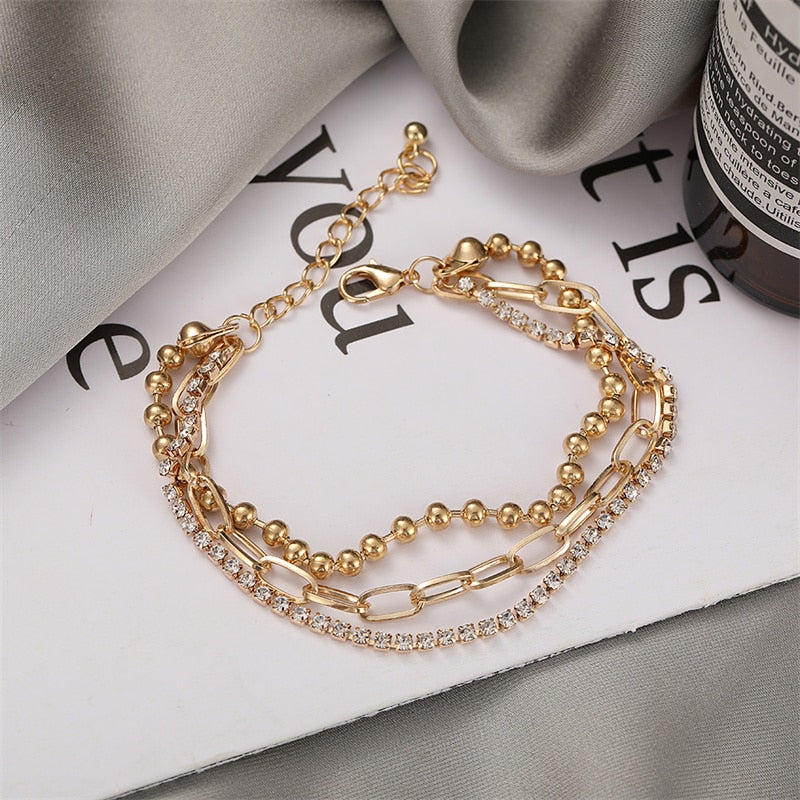 Gold Silver Color Bracelets Set