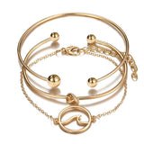 Gold Silver Color Bracelets Set