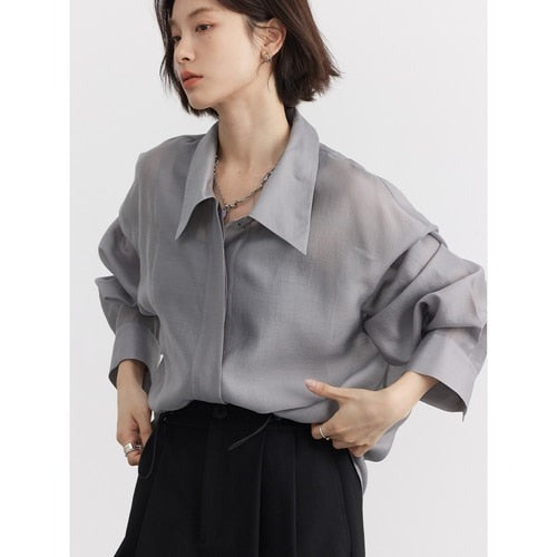 Loose Slightly Transparent Cool Blouses