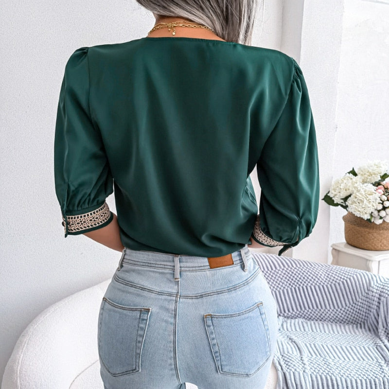 Half Sleeve Chiffon Shirt Blouse